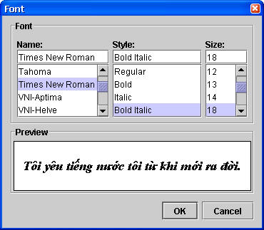 Font Dialog